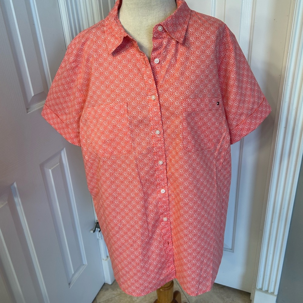 Tommy Hilfiger Pink Casual Button Down Shirt